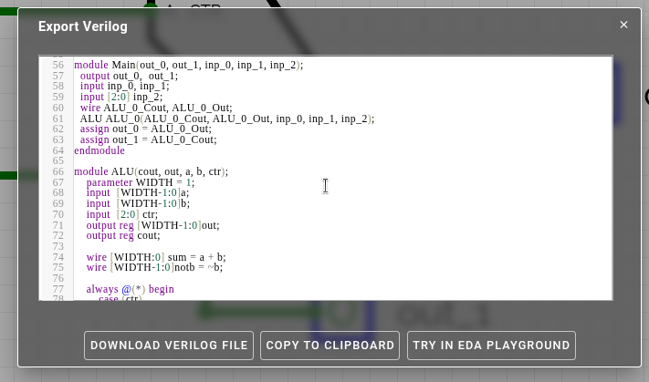 Circuit to Verilog