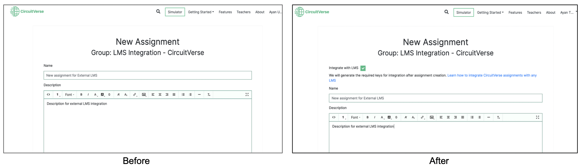 Assignment Form UI